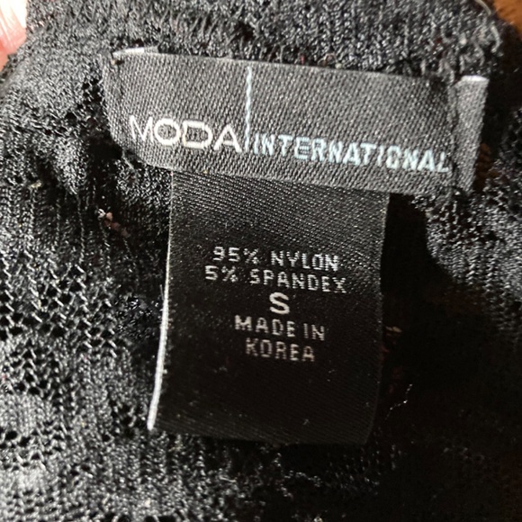 Vintage VS Moda International Black Sheer Lace Long sleeve Top, Size S - Picture 3 of 3